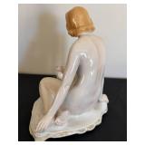 DR - Antique Karls Ens Porcelain Figurine Woman with Water Lily