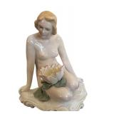 DR - Antique Karls Ens Porcelain Figurine Woman with Water Lily