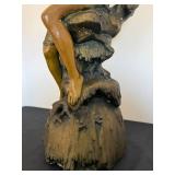 BR - Vintage Ceramic Sculpture- Female Figure on Rock
