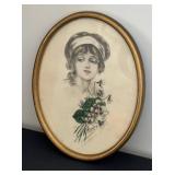 LR - S. Frantz Signed Vintage Framed Portrait