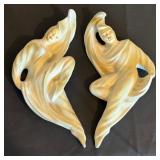 BR - Pair of Vintage Coventry Ware Ceramic Wall Hangings