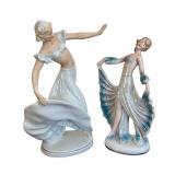 DR - Schaubach Kunst Germany Art Deco Porcelain Dancers  (Lot of 2)