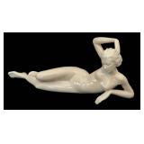 DR - Metzler & Ortloff Nude Reclining Porcelain Figurine - German Art Deco,