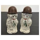 DR - Moon Mullins Glass Salt & Pepper Shakers - Vintage Cartoon Pair