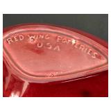 BR - Red Wing Leaf Dish & Haeger Green Shell Bowl - Vintage Pottery Pair