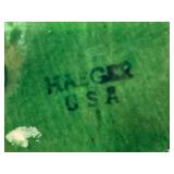 BR - Red Wing Leaf Dish & Haeger Green Shell Bowl - Vintage Pottery Pair