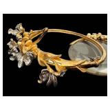 DR - Bracelet With 3.25-In Magnifying Glass - Vintage Floral Gold-Tone