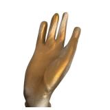 DR - Vintage 18-Inch Hand Sculpture - Metallic Gold and Silver Finish