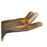 DR - Vintage 18-Inch Hand Sculpture - Metallic Gold and Silver Finish