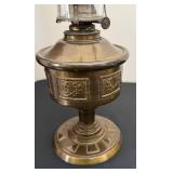 DR - ARDA Antique Parlor Lamp - 20in Brass with Decor Panels