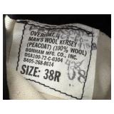 DR - US Navy Vintage Pea Coat - Double-Breasted Wool, Anchor Buttons, Size 38R