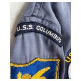 DR - Vintage N-4 U.S. Navy Deck Jacket - USS Vesole DD-878 Patch & USS Columbus Patch - Size Small/Medium