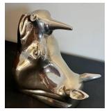 DR - Hippo Wall Hanging Figurine - Turns Into Penguin, Silver Tone