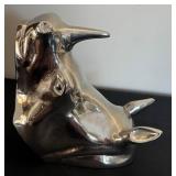 DR - Hippo Wall Hanging Figurine - Turns Into Penguin, Silver Tone