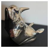 DR - Hippo Wall Hanging Figurine - Turns Into Penguin, Silver Tone
