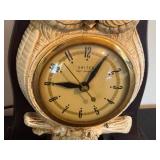 BR - United Self Starter Owl Clock - Vintage Self-Winding Mantel Clock