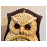 BR - United Self Starter Owl Clock - Vintage Self-Winding Mantel Clock