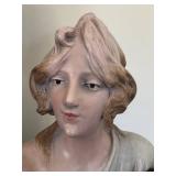 DR - JWA 11060 Art Nouveau Ceramic Bust - Antique Portrait, 14 in H, Early 20th Century