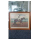 allen brewer jr 1961 lithograph featuring Kentucky derby winner carry back