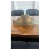 antique Coney Island jockey club official ticket seller hat badge