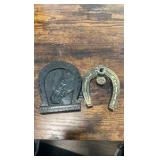 vintage horse related paper weight and pen holder