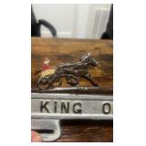 vintage horse racing “king of sports” license plate bracket 1950-1970s