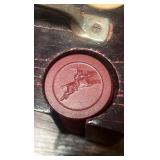 horse themed antique poker chip set