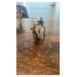 cast iron horse cart racing figurines