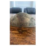 antique Coney Island jockey club official ticket seller hat badge