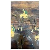 1920s-1930s hand painted wooden horse racing themed pieces