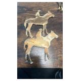 1920s-1930s hand painted wooden horse racing themed pieces