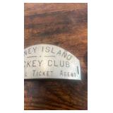 antique Coney Island jockey club official ticket agent