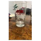 vintage hand painted horse racing themed drinking glasses
