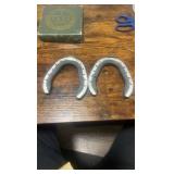 set of vintage new old stock triple crown cushioned horse shoes in box nos