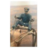 cast iron horse cart racing figurines