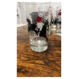 vintage hand painted horse racing themed drinking glasses