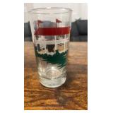 vintage hand painted horse racing themed drinking glasses