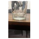 vintage hand painted horse racing themed drinking glasses