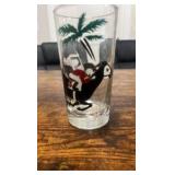 vintage hand painted horse racing themed drinking glasses