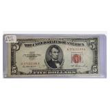 1953-No Motto - $5  Federal Reserve Note