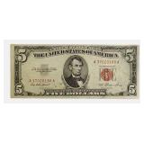1953-No Motto - $5  Federal Reserve Note