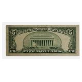 1953-No Motto - $5  Federal Reserve Note