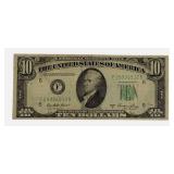 1969-A- Off Cut - $10  Federal Reserve Note