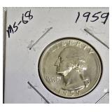 1959 Quarter, graded MS-68.