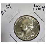 1964 Quarter, graded MS-69.