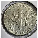 1964-D Dime in EF-50 condition, showcasing captivating Full Bands.