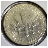 1959 Dime, MS-68 Full Bands, certified coin.