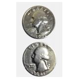 1941 and 1942 Washington Silver Quarters