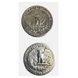 1941 and 1942 Washington Silver Quarters