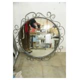 Decorative Round Metal Mirror 30" diameter